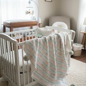 Crochet Throw Blanket 52in x 52in